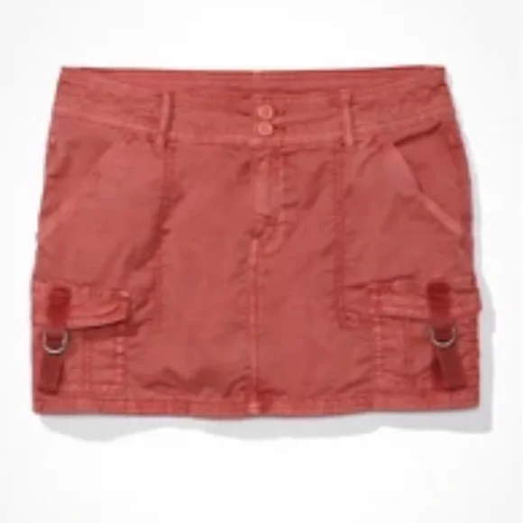 American Eagle orange Button Cargo Skirt - Picture 1 of 3